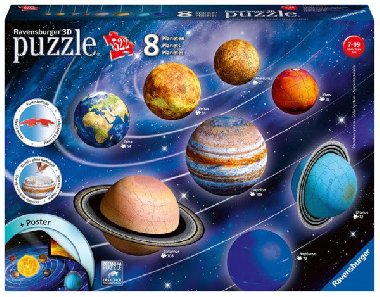 Puzzle 3D Planetrn soustava 522 dlk - neuveden