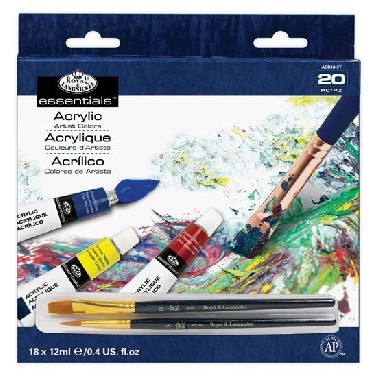Royal & Langnickel Akrylové barvy ARTIST 18x12ml + 2 štětce - neuveden