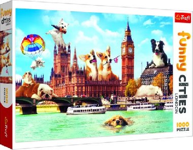 Puzzle Legrační města: Psi v Londýně/1000 dílků - neuveden