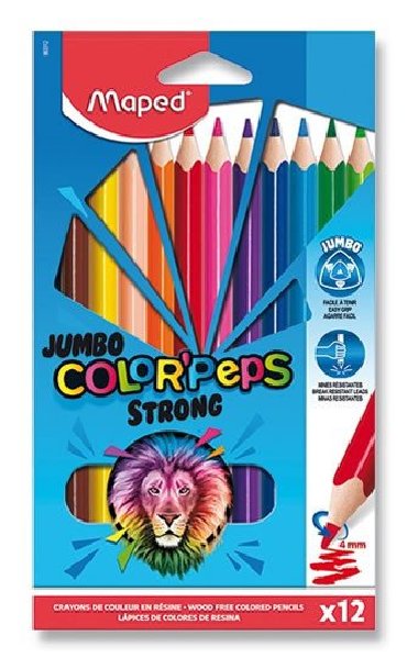 Maped - Bezdev pastelky ColorPeps Strong Jumbo 12 ks - Maped