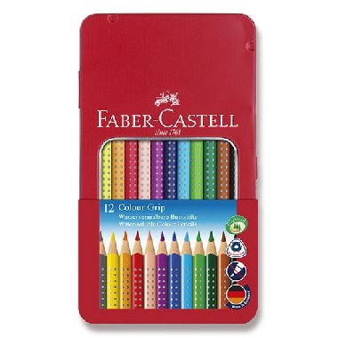 Faber - Castell Pastelky trojhranné Grip 2001 - plechová krabička 12 ks - neuveden