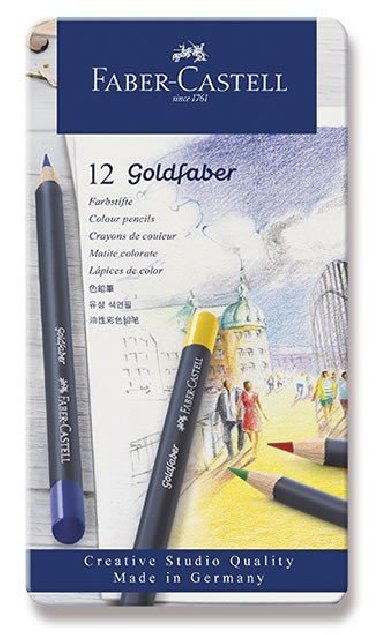 Faber - Castell Pastelky Goldfaber - plechová krabička 12 ks - neuveden