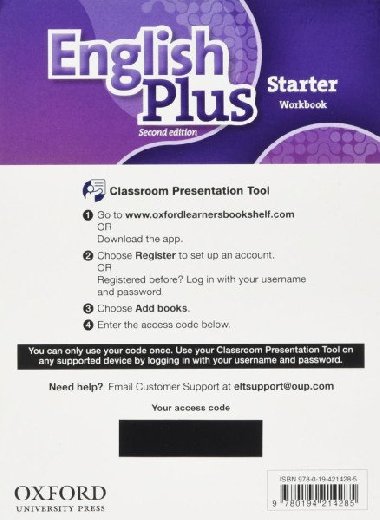 English Plus Starter Classroom Presentation Tool eWorkbook Pack (Access Code Card), 2nd - Hardy-Gould Janet