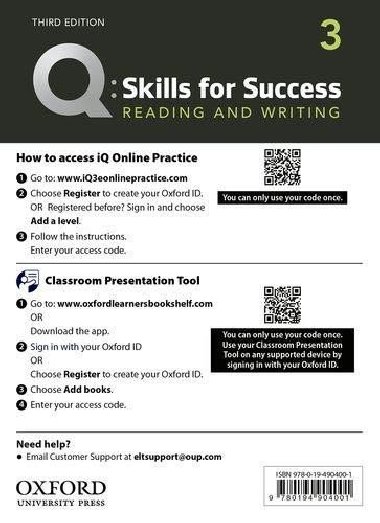 Q Skills for Success 3 Reading & Writing Teachers Access Card, 3rd - Ward Colin