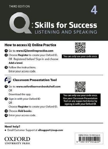 Q Skills for Success 4 Listening & Speaking Teachers Access Card, 3rd - Freire Robert
