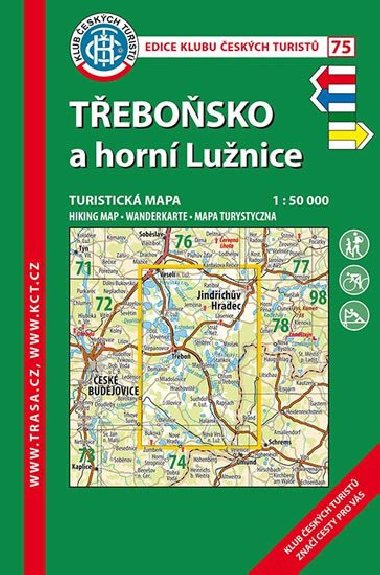 Třeboňsko a horní Lužnice - mapa KČT 1:50 000 číslo 75 - 9. vydání 2018 - Klub Českých Turistů