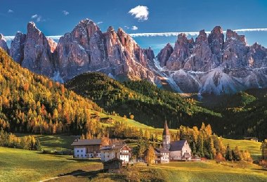 Puzzle: Údolí Val di Funes, Dolomity 1500 dílků - neuveden