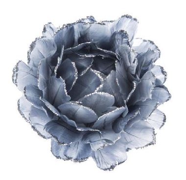 Závěsná květina z peří - šedo modrá - neuveden