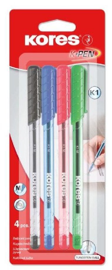 Kores Kulikov pero K1 Pen Super Slide 1 mm - sada 4 barev (modr, ern, erven, zelen) - neuveden