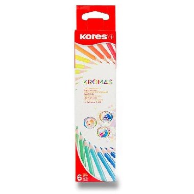 KROMAS, trojhrann pastelky 3 mm / 6 barev - neuveden