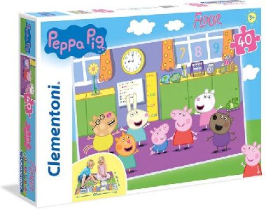 Clementoni Puzzle Supercolor Floo Prasátko Peppa / 40 dílků - neuveden