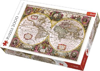 Puzzle: Historická mapa světa r. 1630, 2000 dílků - neuveden