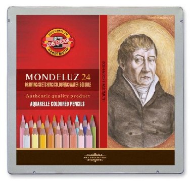 Koh-i-noor souprava akvarelových pastelek MONDELUZ - Portrét 24 ks v dřevěné krabičce - neuveden