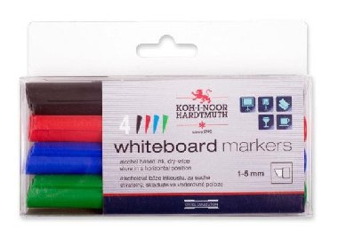 Koh-i-noor značkovače White Board sada 4ks - plochý hrot - neuveden