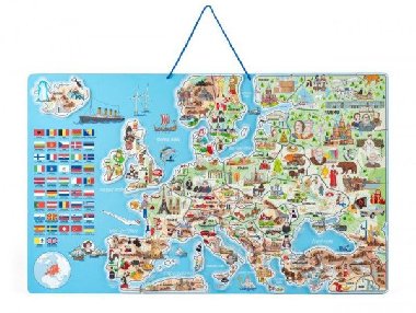 Woody Magnetick mapa EVROPY, spoleensk hra  3 v 1, v eskm jazyce - neuveden