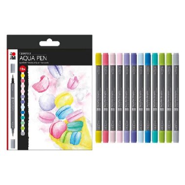 Marabu Sada akvarelový popisovačů pastelových barev 12 ks - neuveden