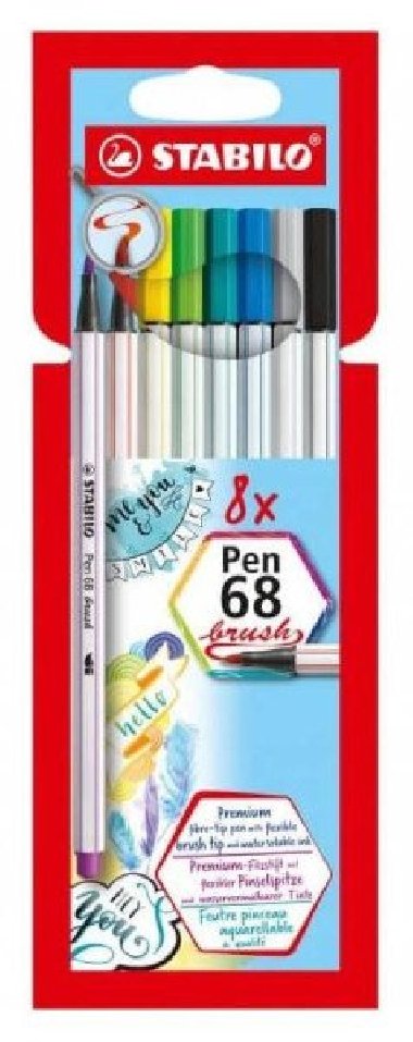 STABILO Fix Pen 68 brush, sada 8 ks v pouzdru - neuveden