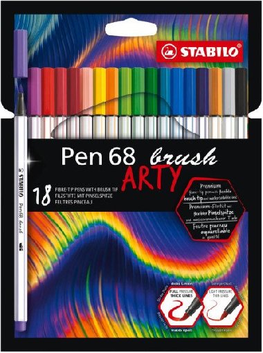 STABILO Fix Pen 68 brush, sada 18 ks v pouzdru"ARTY" - neuveden