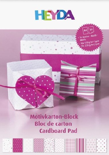 HEYDA Blok barevných papírů A4 - růžový mix 20 listů - neuveden