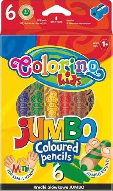 Colorino Pastelky kulaté Jumbo s ořezávátkem 6 barev - neuveden