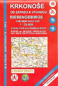Krkonoše od západu k východu mapa turistická a lyžařská 1:25 000 - Rosy