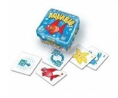 Společenská hra Aquario v plechové krabičce