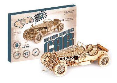 NiXiM Dřevěné 3D puzzle - Retro závodní auto - neuveden