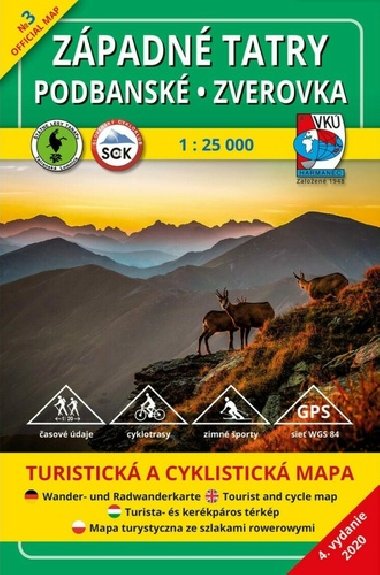 Západné Tatry - Podbanské - Zverovka mapa VKÚ 1:25 000 číslo 3 - VKÚ Harmanec