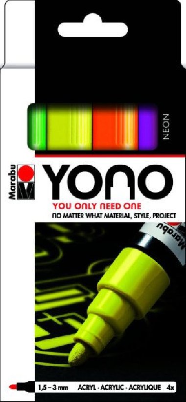 Marabu YONO Sada akrylových popisovačů - neonové barvy 4x 1,5-3 mm - neuveden
