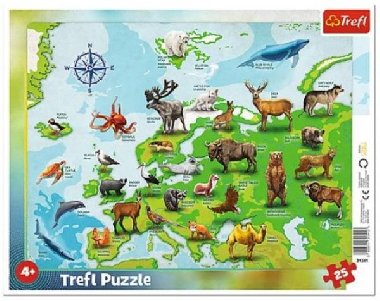Puzzle Mapa Evropy se zvtky - 