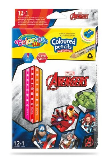 Colorino Marvel Avengers - pastelky trojhrann 12 barev + oezvtko - neuveden
