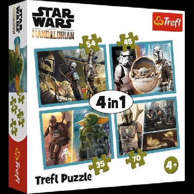 Puzzle Star Wars / Mandalorian a jeho svět 4v1 (35,48,54,70 dílků) - neuveden