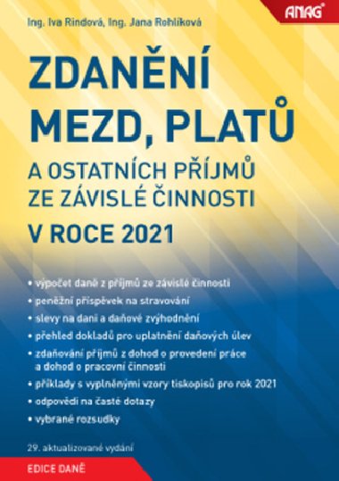 Zdann mezd, plat a ostatnch pjm ze zvisl innosti v roce 2021 - Jana Rohlkov; Iva Rindov