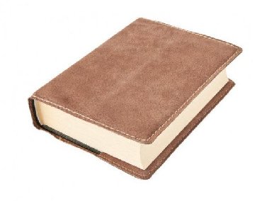 Kožený obal na knihu KLASIK M 22,7 x 36,3 cm - kůže hnědá semiš - neuveden