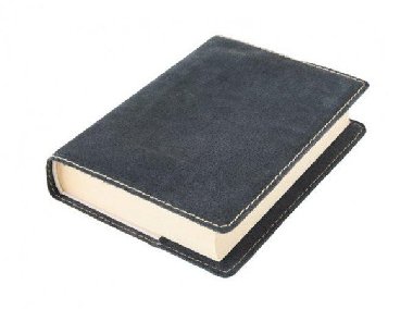 Kožený obal na knihu KLASIK M 22,7 x 36,3 cm - kůže černá semiš - neuveden