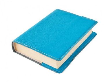 Kožený obal na knihu KLASIK M 22,7 x 36,3 cm - kůže modrá - neuveden