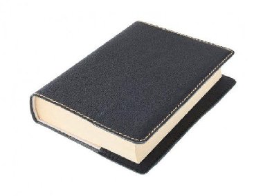 Kožený obal na knihu KLASIK M 22,7 x 36,3 cm - kůže černá vzorovaná - neuveden