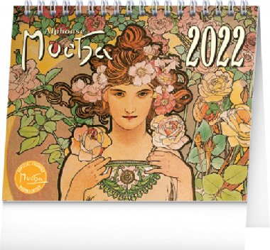 Kalend 2022 stoln: Alfons Mucha, 16,5  13 cm - Presco