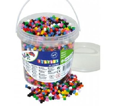 Playbox Korálky zažehlovací, kbelík - základní barvy 5000 ks - Playbox