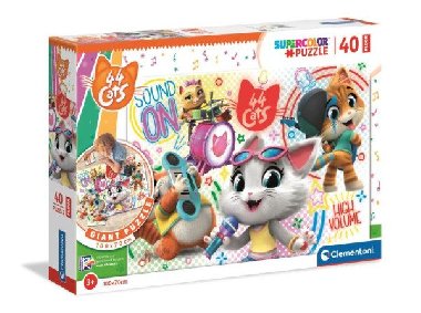 Clementoni Puzzle Supercolor Floor - 44 Cats 40 dílků - neuveden