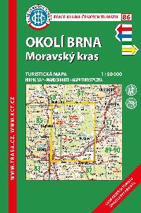 Okolí Brna Moravský kras - mapa KČT 1:50 000 číslo 86 - 8. vydání 2018 - Klub Českých Turistů