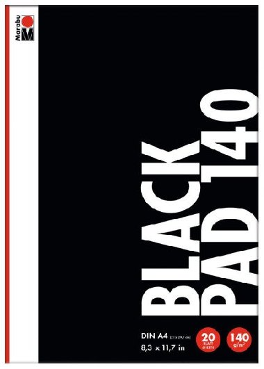 Marabu Blok A4 pro akrylové popisovače 140g - černý 20 listů - neuveden