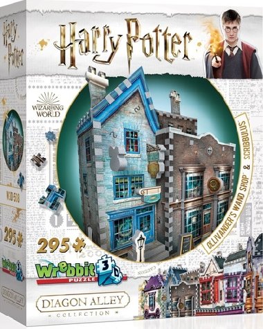 Harry Potter: Puzzle Wrebbit 3D - Obchod Ollivandera a Scribbulus / 295 dílků - neuveden