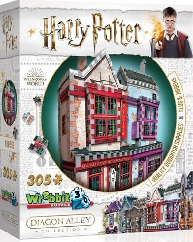 Harry Potter: Puzzle Wrebbit 3D - Prvotřídní potřeby pro famfrpál / 305 dílků - neuveden
