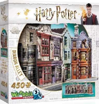 Harry Potter: Puzzle Wrebbit 3D - Příčná ulice / 450 dílků - neuveden