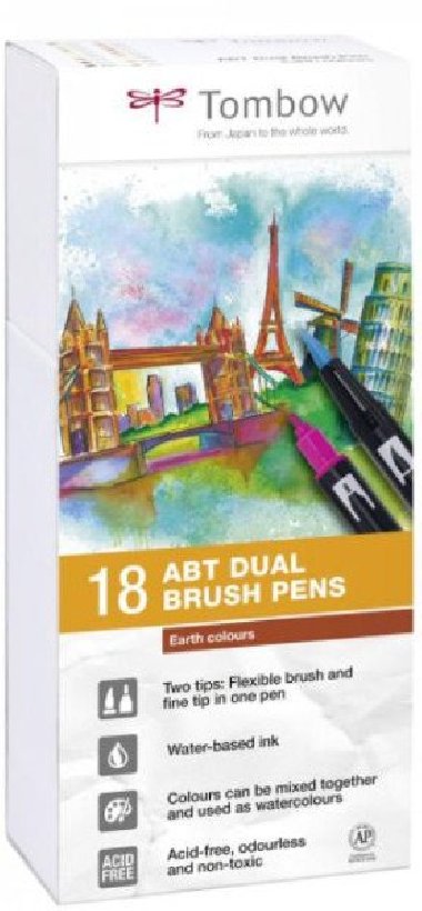 Tombow Sada oboustranných fixů ABT Dual Brush Pen - Earth colours 18 ks - neuveden