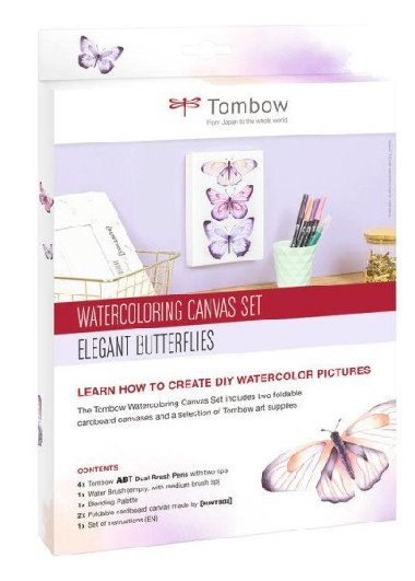 Tombow Sada Watercoloring Canvas Set Elegant Butterflies - neuveden