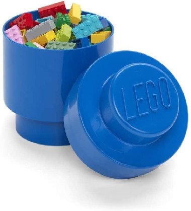 Úložný box LEGO kulatý - modrý - neuveden