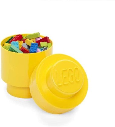 Úložný box LEGO kulatý - žlutý - neuveden