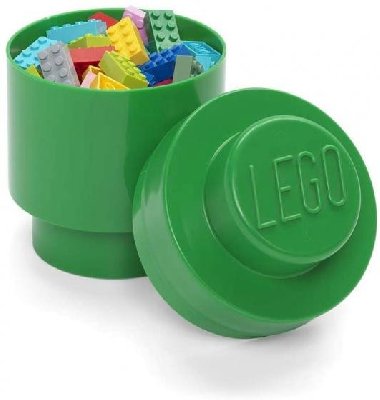 Úložný box LEGO kulatý - tmavě zelený - neuveden